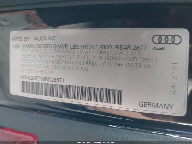 2021 AUDI A6 WAUL2AF21MN028871 Photo 8