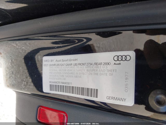 Aukcja sprzedaży 2021 Audi Rs 5 Sportback Tfsi Quattro Tiptronic, vin: WUAAWCF51MA903011, numer aukcji: 44072898