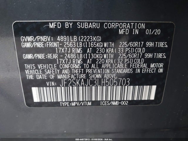 JF2SKAJC3LH505703 Subaru Forester Premium