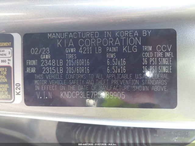 Продаж на аукціоні авто 2023 Kia Niro Lx, vin: KNDCP3LE7P5089905, номер лоту: 44072920