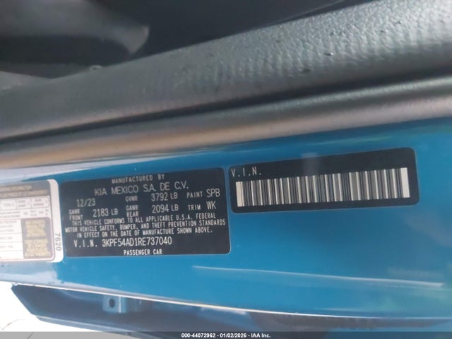 3KPF54AD1RE737040 KIA Forte Gt-line