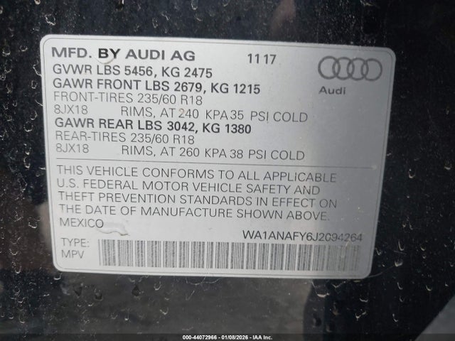 2018 AUDI Q5 WA1ANAFY6J2094264 Photo 8