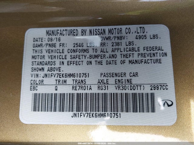 JN1FV7EK6HM610751 Infiniti Q60 3.0t Red Sport 400
