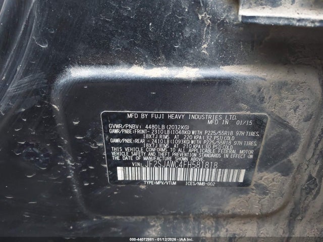 JF2SJAWC4FH581818 Subaru Forester 2.5i Touring