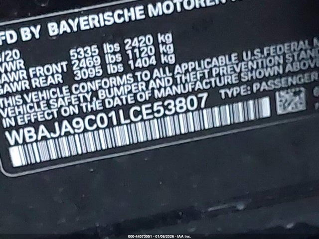 WBAJA9C01LCE53807 BMW 530e Iperformance