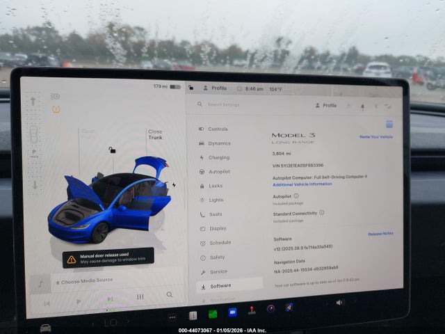 2025 Tesla Model 3 Long Range Rear-wheel Drive მანქანა იყიდება აუქციონზე, vin: 5YJ3E1EA0SF883396, აუქციონის ნომერი: 44073067
