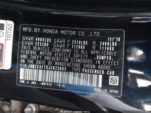 2018 HONDA CLARITY PLUG-IN HYBRID JHMZC5F1XJC023683 Photo 8