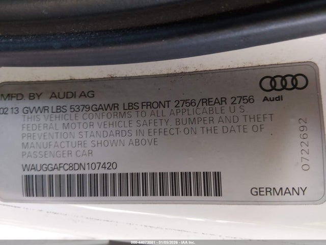 2013 AUDI A6 WAUGGAFC8DN107420 Photo 8