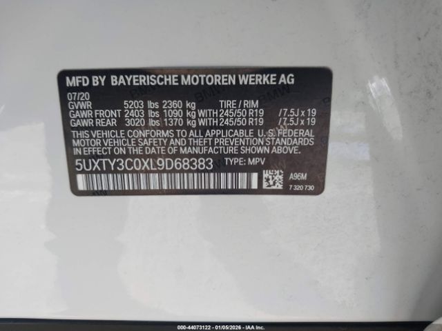 2020 BMW X3 5UXTY3C0XL9D68383 Photo 8