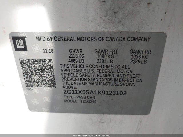 Chevrolet IMPALA LS 2019 2G11X5SA1K9123102 Image 9