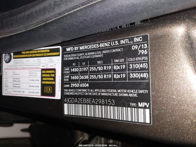 2014 MERCEDES-BENZ ML 350 BLUETEC 4JGDA2EB8EA298153 Photo 8