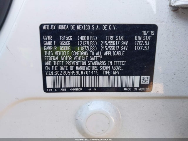 3CZRU5H59LM701415 Honda Hr-v 2wd Ex