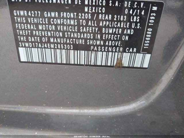 3VWD17AJ4EM285303 Volkswagen Jetta 1.8t Se