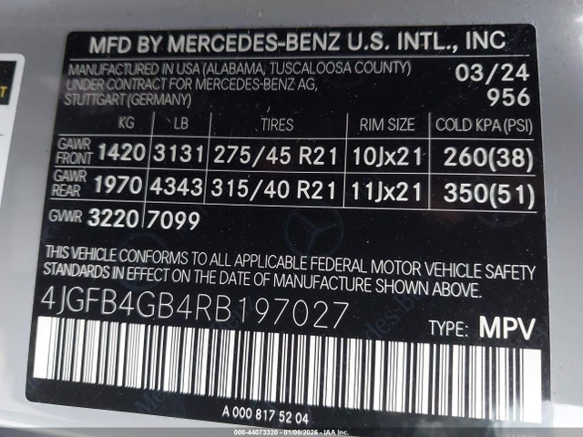 4JGFB4GB4RB197027 Mercedes-Benz Gle 450 Plug-in Hybrid 4matic
