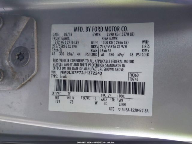 2018 FORD TRANSIT CONNECT NM0LS7F72J1372243 Photo 8