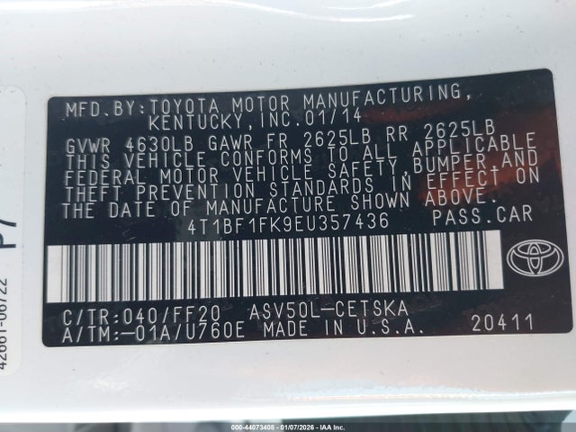 Продаж на аукціоні авто 2014 Toyota Camry Se, vin: 4T1BF1FK9EU357436, номер лоту: 44073408