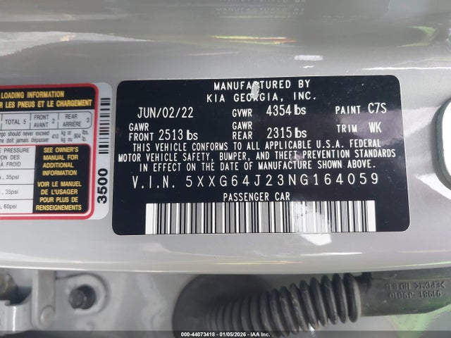5XXG64J23NG164059 KIA K5 Gt-line