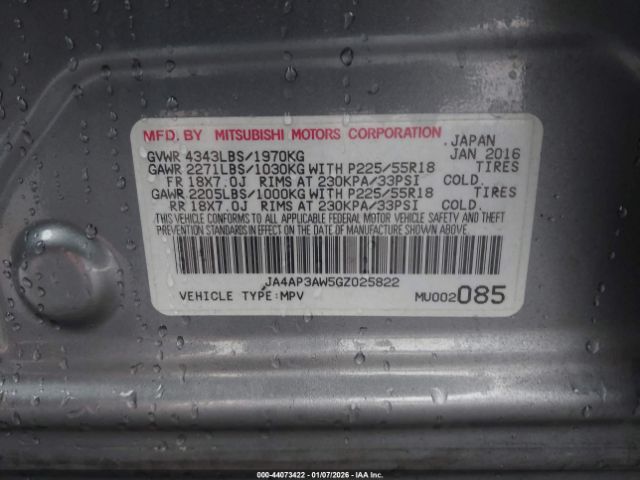 2016 MITSUBISHI OUTLANDER SPORT JA4AP3AW5GZ025822 Photo 8