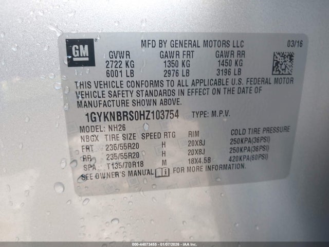 2017 CADILLAC XT5 1GYKNBRS0HZ103754 Photo 8