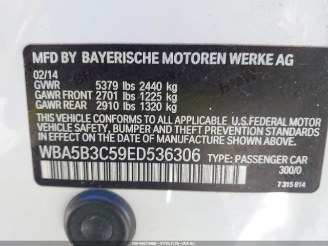 BMW 535i Xdrive 2014 WBA5B3C59ED536306 Image 9