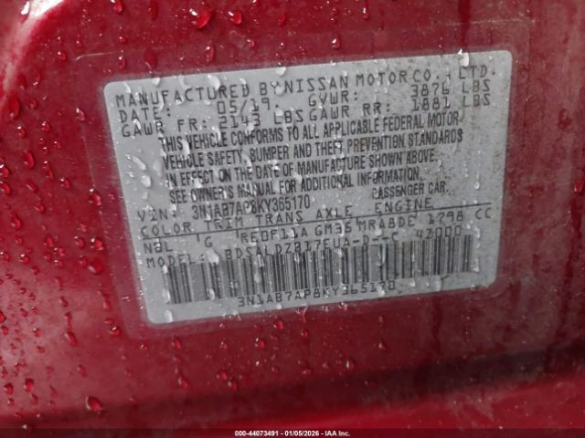 2019 NISSAN SENTRA 3N1AB7AP8KY365170 Photo 8