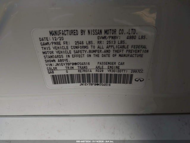 JN1EV7BP9MM704516 Infiniti Q50 LUXE