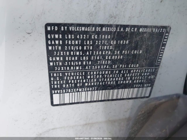 2023 VOLKSWAGEN TAOS 3VVSX7B2XPM354077 Photo 8