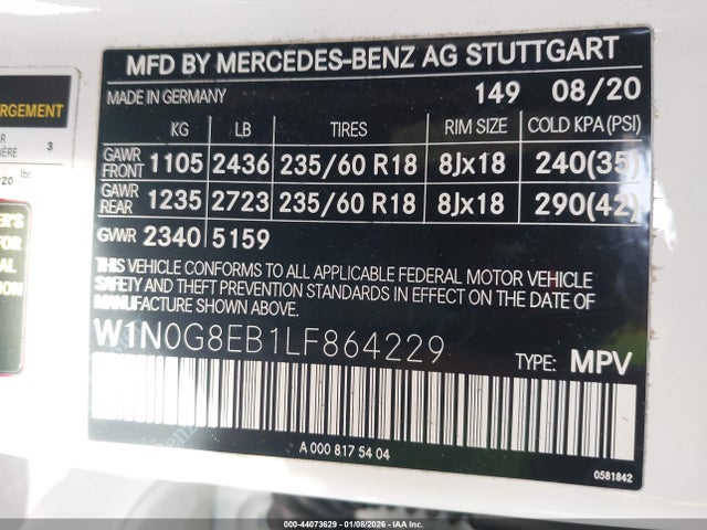 2020 MERCEDES-BENZ GLC 300 W1N0G8EB1LF864229 Photo 8