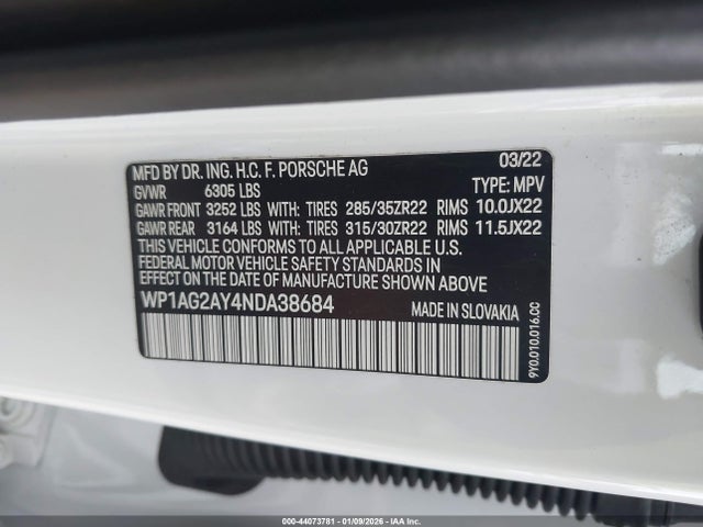 2022 PORSCHE CAYENNE WP1AG2AY4NDA38684 Photo 8