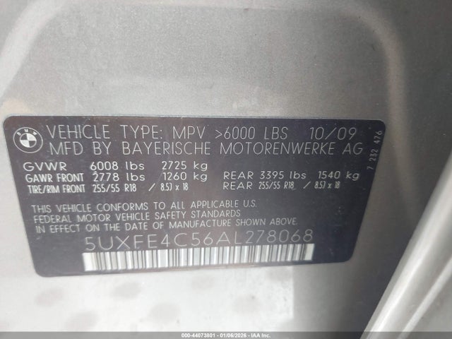 2010 BMW X5 5UXFE4C56AL278068 Photo 8