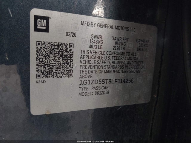 1G1ZD5ST8LF114256 Chevrolet Malibu Fwd Lt