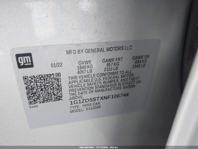 2022 CHEVROLET MALIBU 1G1ZD5STXNF106744 Photo 8