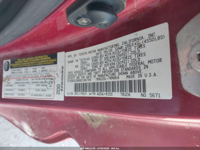 2006 TOYOTA TACOMA 5TENX22N06Z146784 Photo 8