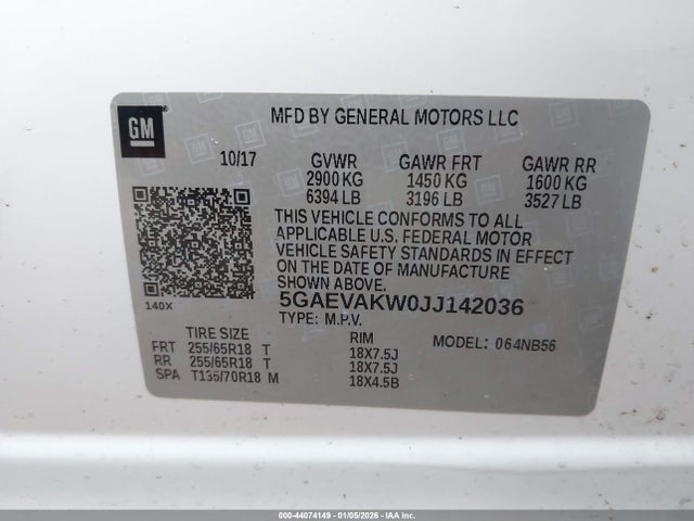 5GAEVAKW0JJ142036 Buick Enclave Essence