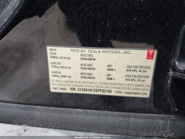 2014 TESLA MODEL S 5YJSA1H12EFP32793 Photo 8