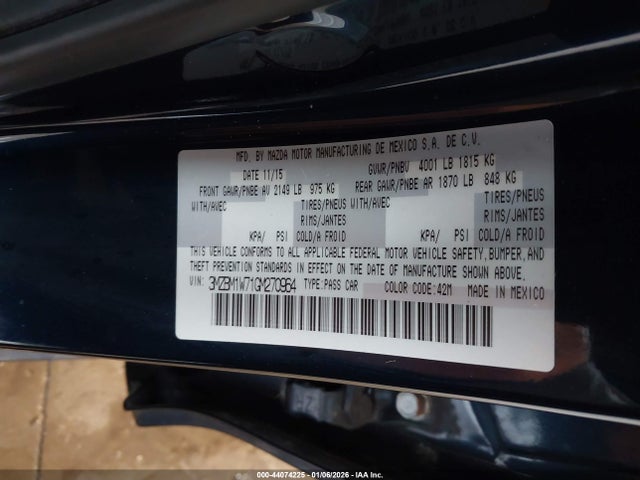 3MZBM1W71GM270964 Mazda Mazda3 I Touring