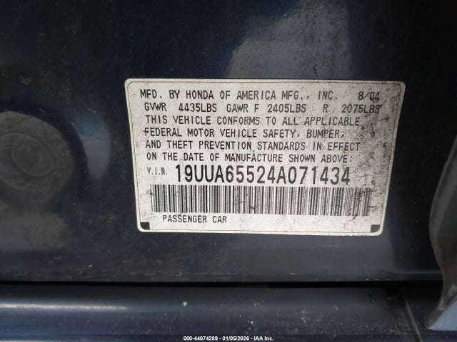 2004 ACURA TL 19UUA65524A071434 Photo 8
