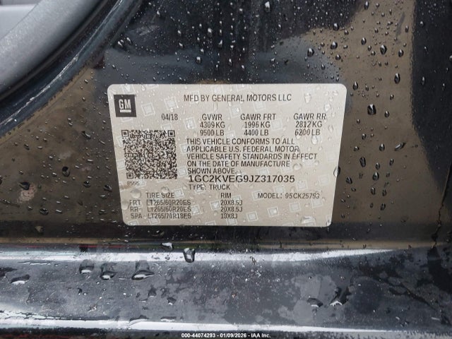Продажа на аукционе авто 2018 Chevrolet Silverado 2500hd Lt, vin: 1GC2KVEG9JZ317035, номер лота: 44074293