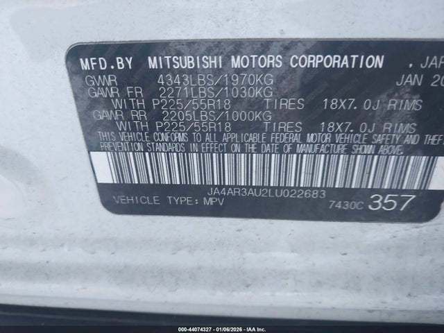 2020 MITSUBISHI OUTLANDER SPORT JA4AR3AU2LU022683 Photo 8