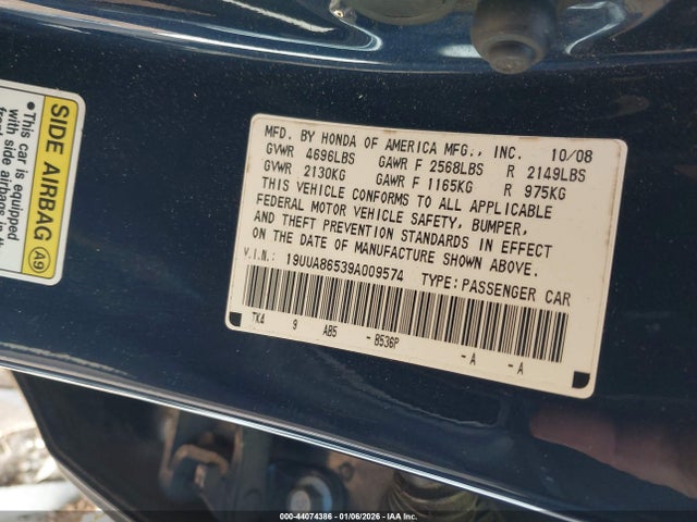 Продаж на аукціоні авто 2009 Acura Tl 3.5, vin: 19UUA86539A009574, номер лоту: 44074386