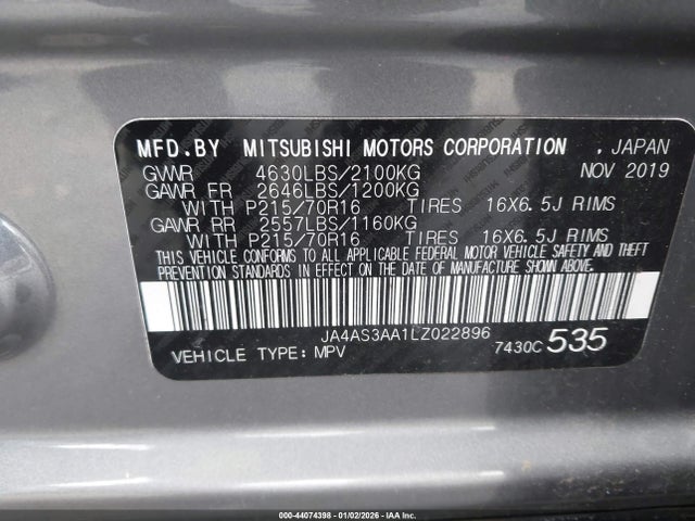 2020 MITSUBISHI ECLIPSE CROSS JA4AS3AA1LZ022896 Photo 8