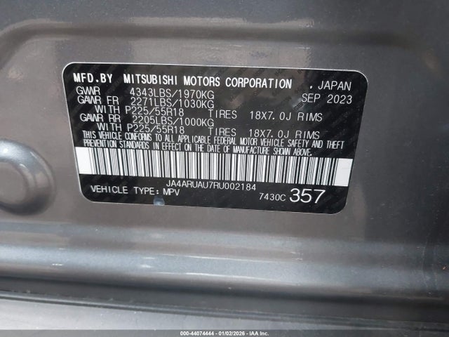 2024 MITSUBISHI OUTLANDER SPORT JA4ARUAU7RU002184 Photo 8