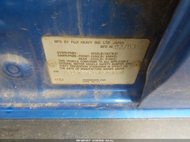 2004 SUBARU IMPREZA JF1GD29614G503660 Photo 8