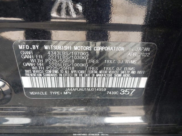 2022 MITSUBISHI OUTLANDER SPORT JA4APUAU1NU014959 Photo 8