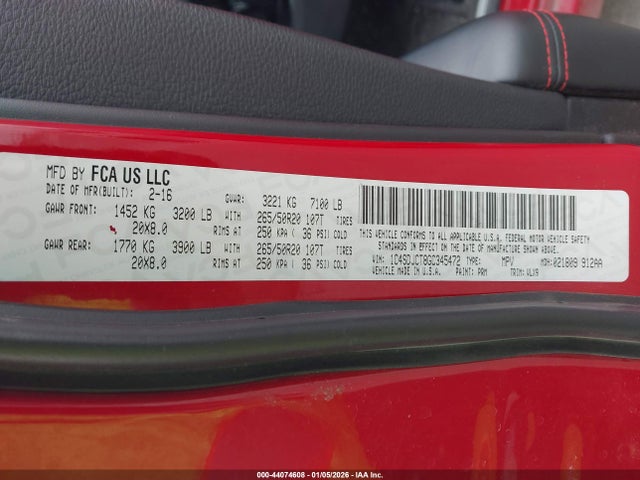 Dodge Durango R/t 2016 1C4SDJCT8GC345472 Image 9