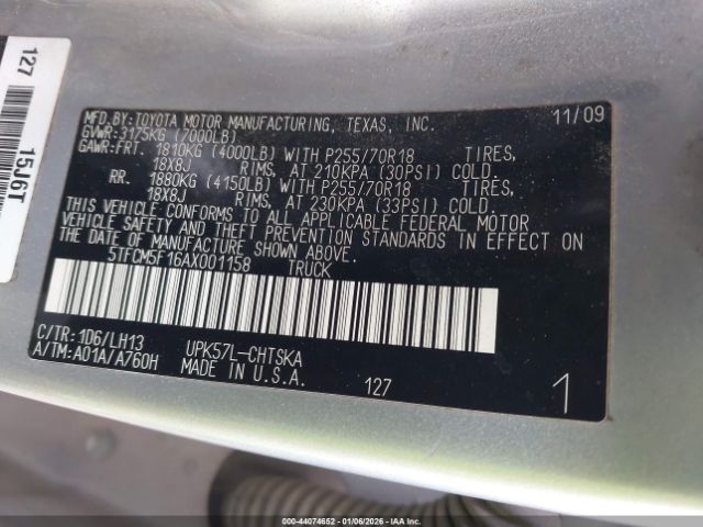 2010 TOYOTA TUNDRA 5TFCM5F16AX001158 Photo 8