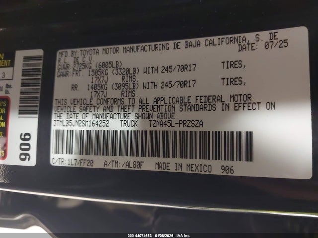 Toyota Tacoma Sr5 2025 3TMLB5JN2SM164252 Image 9