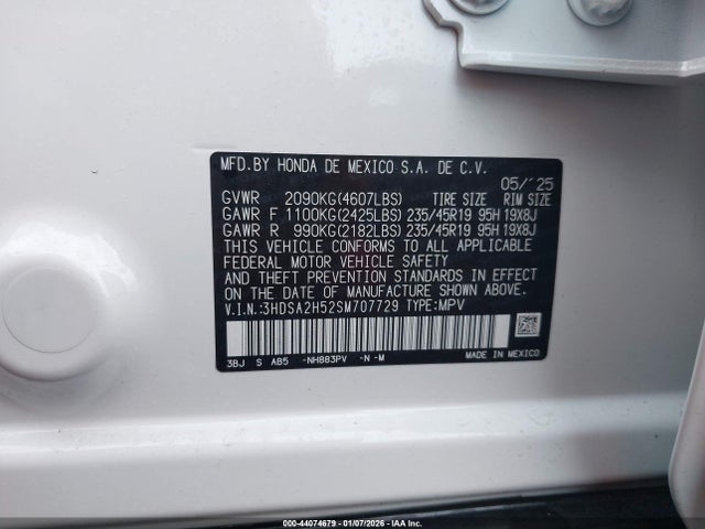 Продажа на аукционе авто 2025 Acura Adx A-spec, vin: 3HDSA2H52SM707729, номер лота: 44074679