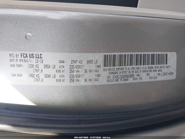 2019 CHRYSLER PACIFICA 2C4RC1EG2KR603955 Photo 8