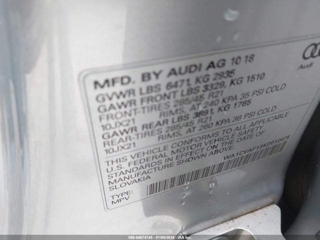 2019 AUDI Q8 WA1CVAF13KD012475 Photo 8